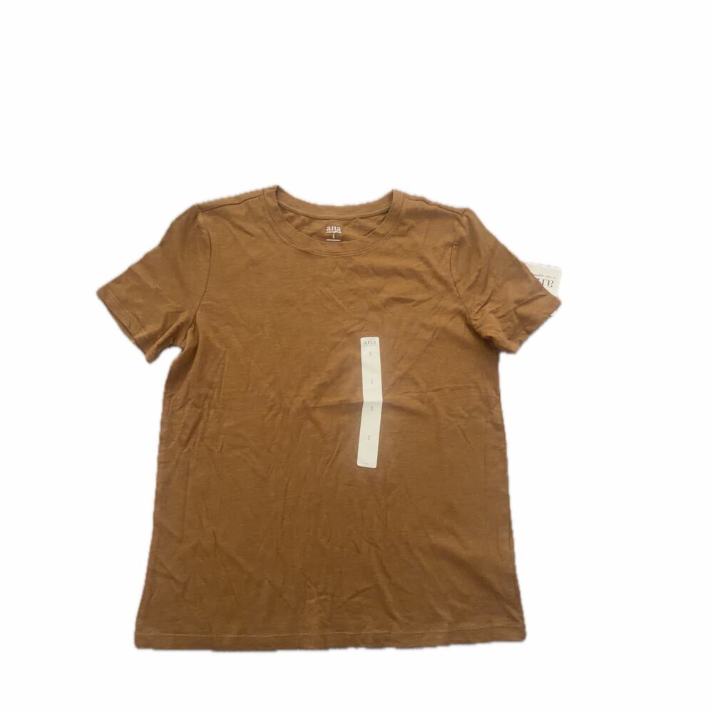 NWT ANA A New Approach Royal Brown Short Sleeve T-Shirt Women's Size Small
